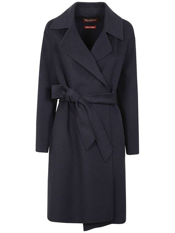 TOTEM virgin wool cashmere blend belt coat 006 Navy IT36 IT38 IT4016011011 - MAX MARA - BALAAN 1