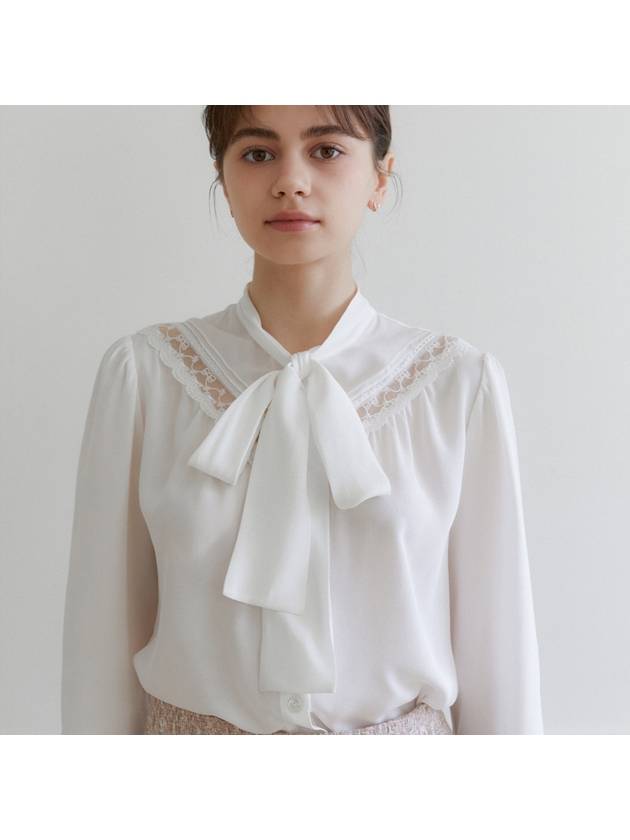 White Lace tie blouse - NARU KANG - BALAAN 1