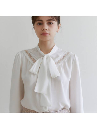 White Lace tie blouse - NARU KANG - BALAAN 2