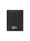 Gancini Card Wallet Black - SALVATORE FERRAGAMO - BALAAN 3