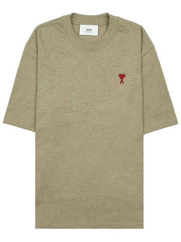 Small Heart Logo Boxy Fit Short Sleeve T-Shirt Heather Sage - AMI - BALAAN 1