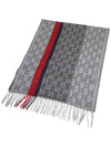 GG Wool Cashmere Muffler Grey - GUCCI - BALAAN 5