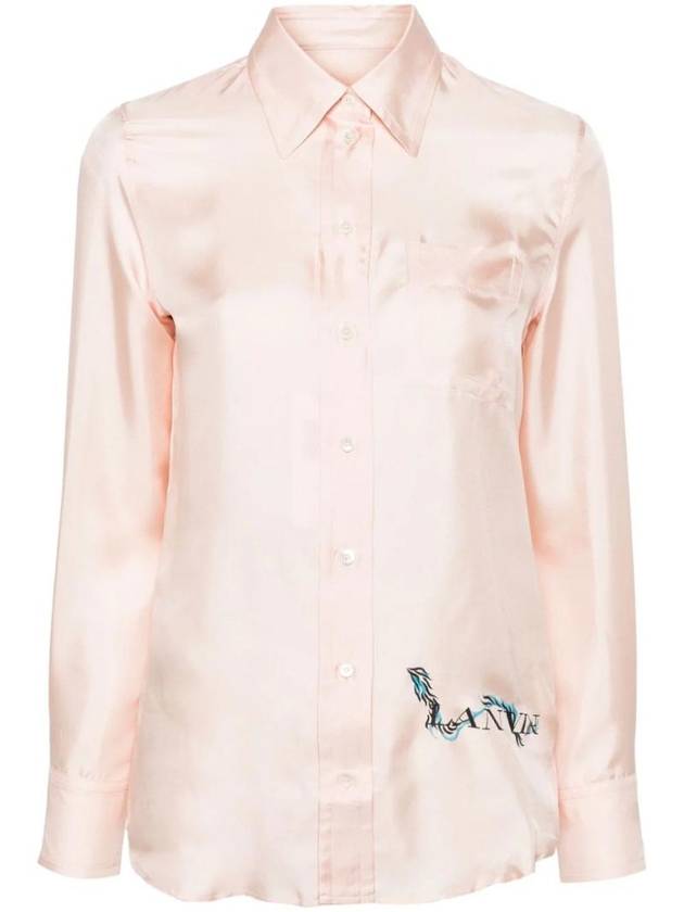 logo print silk shirt RWSI00095914P24 - LANVIN - BALAAN 1