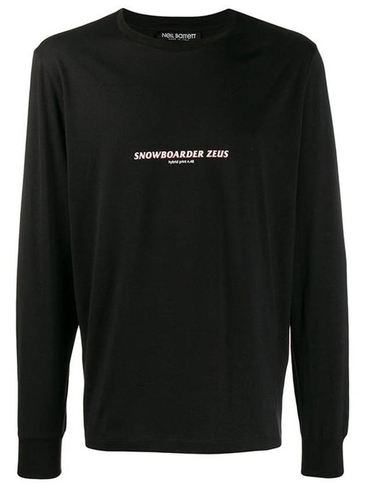 Snowboarder Zeus Loose Regular Long Sleeve T-Shirt Black - NEIL BARRETT - BALAAN 1