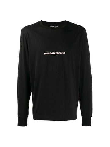 Snowboarder Zeus Loose Regular Long Sleeve T-Shirt Black - NEIL BARRETT - BALAAN 1