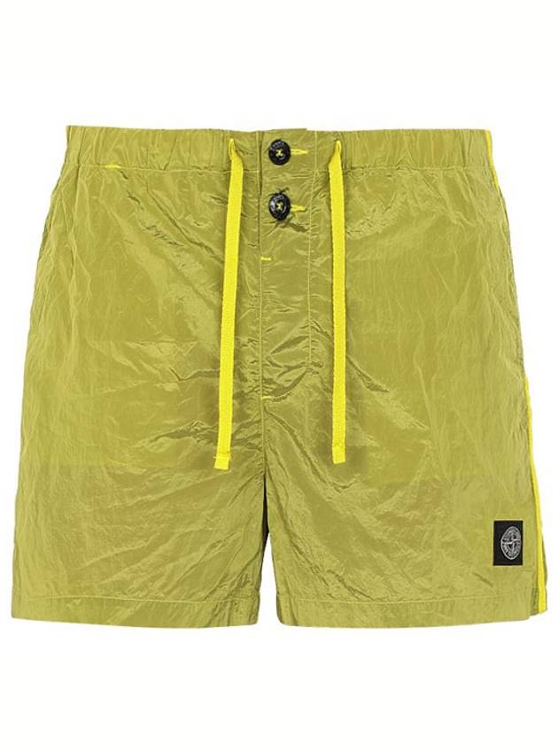 Logo Patch Nylon Metal Swim Shorts Lime - STONE ISLAND - BALAAN 2