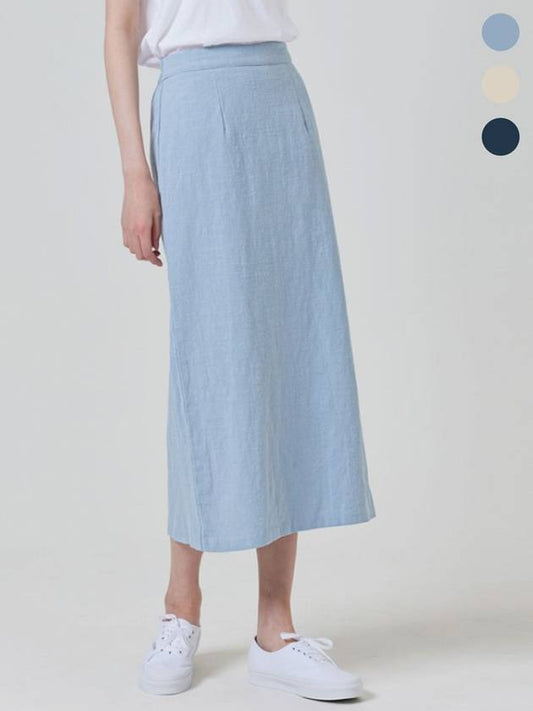 Linen Half Banding Long H-Line Skirt 3 Colors - EXCONTAINER - BALAAN 2