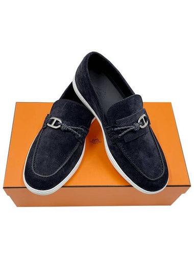 Men s Ignacio Loafers Marine Driving Shoes H241926ZAI2 - HERMES - BALAAN 1