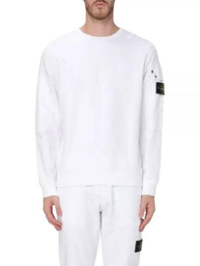 Brushed Organic Cotton Fleece Sweatshirt White - STONE ISLAND - BALAAN 2