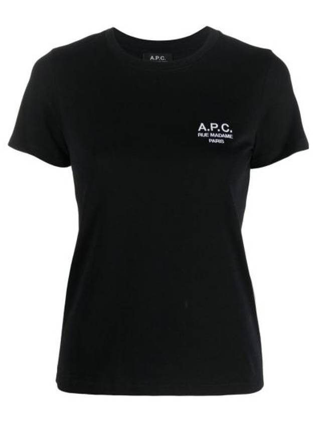 Denise Embroidered Short Sleeve T-shirt Black - A.P.C. - BALAAN 2