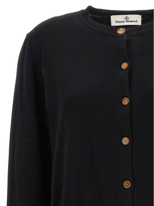 Bea Logo Wool Cardigan Black - VIVIENNE WESTWOOD - BALAAN 4