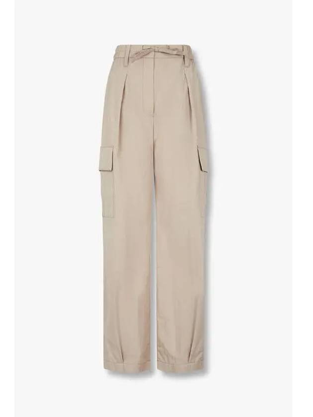 Women s One Tuck Banding Cargo Pants Beige - BRUNELLO CUCINELLI - BALAAN 1