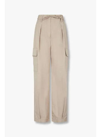 Women s One Tuck Banding Cargo Pants Beige - BRUNELLO CUCINELLI - BALAAN 1