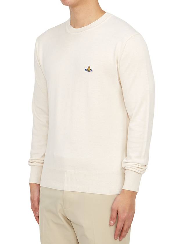 ORB Embroidered Crew Neck Knit Top Cream - VIVIENNE WESTWOOD - BALAAN 3