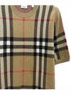 Men's Jacquard Check Pattern Silk Wool Knit Top Beige - BURBERRY - BALAAN 4