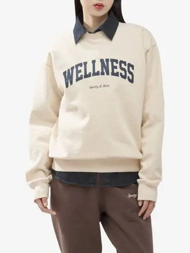 Wellness Logo Print Sweatshirt Cream CRAW2366CR - SPORTY & RICH - BALAAN 1