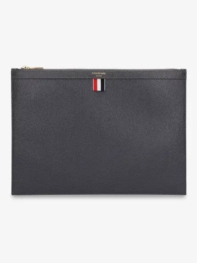 Medium Document Holder Clutch Bag Dark Grey - THOM BROWNE - BALAAN 2