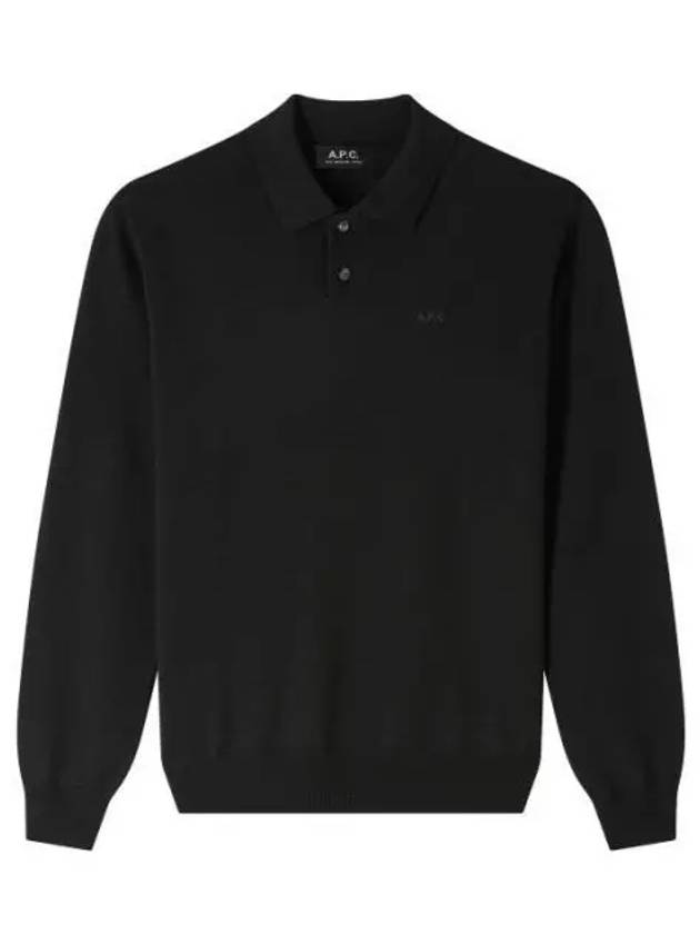 Jacob Logo Polo Knit Top Black - A.P.C. - BALAAN 2