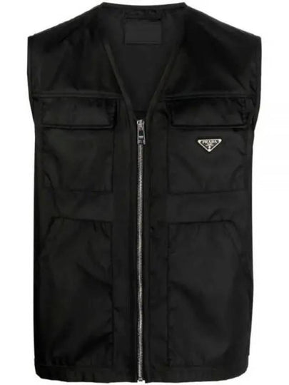 Zipper Re-Nylon Vest Black - PRADA - BALAAN 2