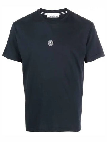 STONE ISLAND Logo Short Sleeve T-Shirt Navy 77152NS86 V0020 - STONE ISLAND - BALAAN