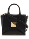 One Stud Top Handle Tote Bag Black - VALENTINO - BALAAN 2