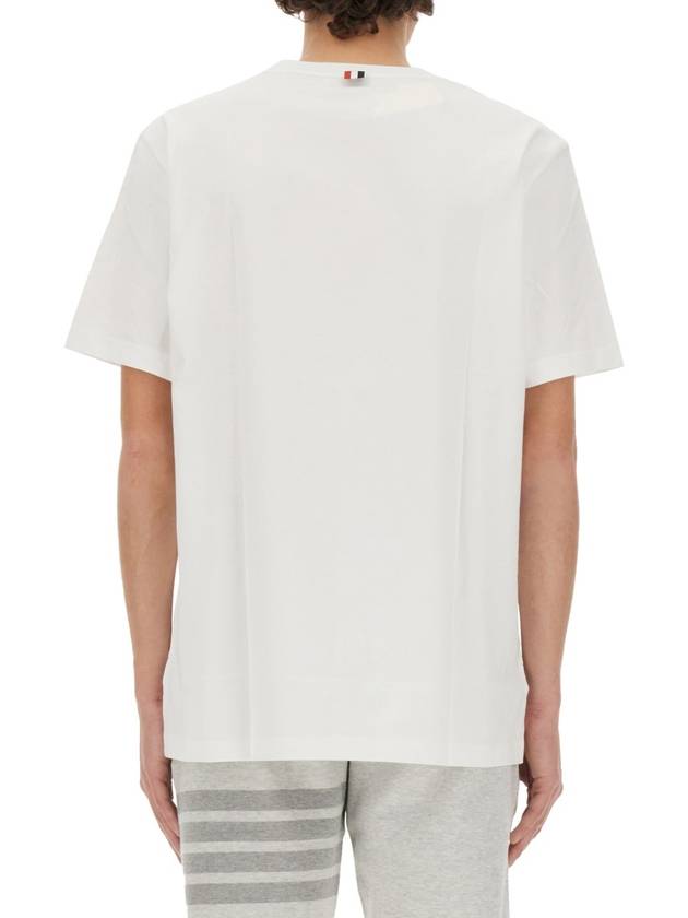 Men's Side Slit Relaxed Short Sleeve T-Shirt White - THOM BROWNE - BALAAN 6