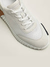 Men's Bouncing Mesh Suede Goatskin Low Top Sneakers White - HERMES - BALAAN 7