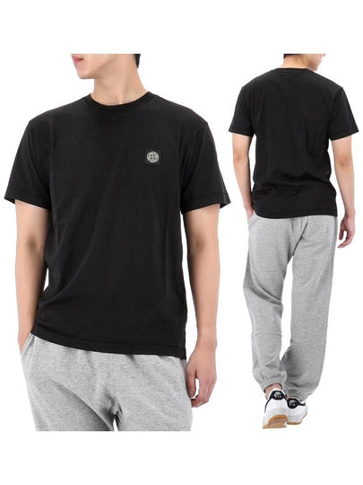 Logo Patch Short Sleeve T-Shirt Black - STONE ISLAND - BALAAN 2