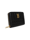 Lola Zipper Quilted Leather Half Wallet Black - BURBERRY - BALAAN 4