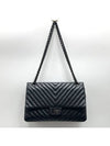 Vintage 2 55 Large Chevron Black Shoulder Bag - CHANEL - BALAAN 6