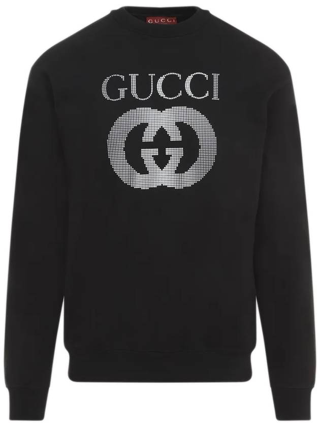 Embellished Logo Crew Neck Sweater Black - GUCCI - BALAAN 2