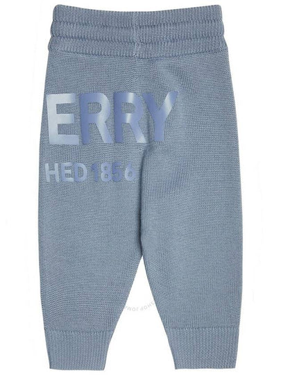 Burberry Boys Clarise Knitted Joggers in Shale Blue Size 18M - BURBERRY - BALAAN 2