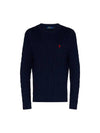 Embroidery Logo Cable Knit Top Navy - POLO RALPH LAUREN - BALAAN 1