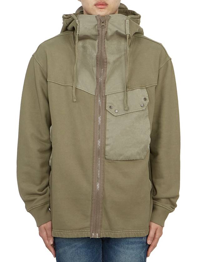 Snap Pocket Zip-up Hoodie Beige Khaki - TEN C - BALAAN 2