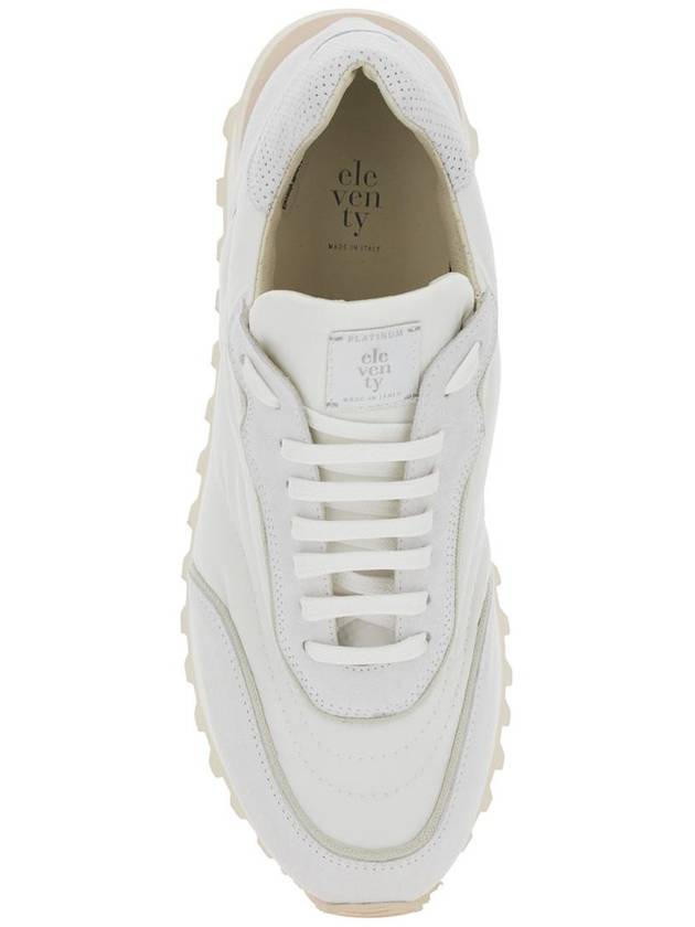 White Sneakers With Logo On The Tongue In Suede And Tech Fabric Blend Man - ELEVENTY MILANO - BALAAN 4