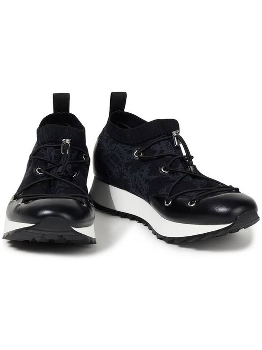 Emilio Pucci x EMILIO PUCCI Leather and jacquardknit sneakers - KOCHE - BALAAN 1