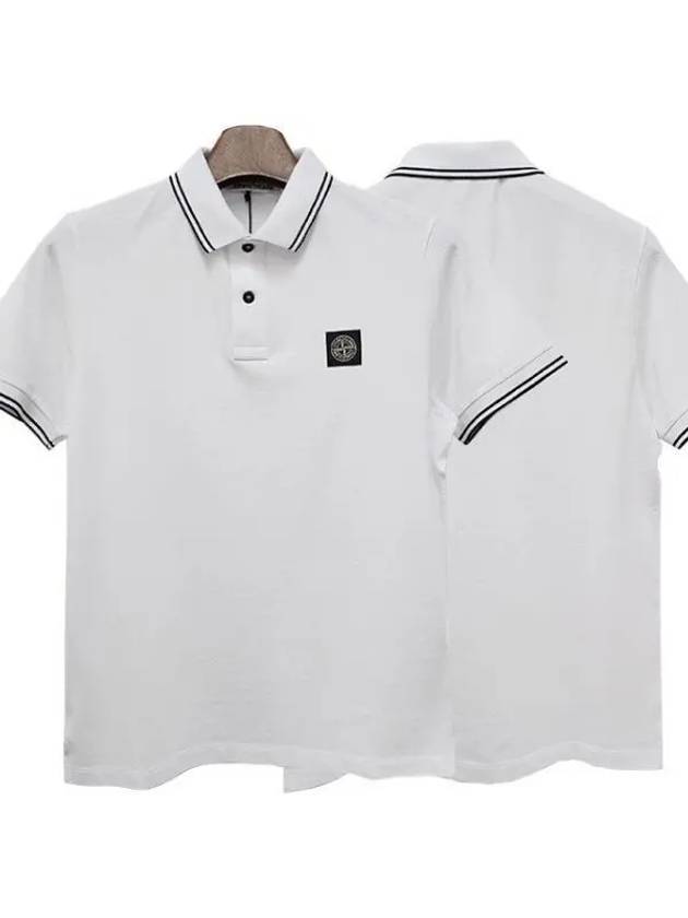 Compass Logo Stretch Pique Polo 38806772 270411 1095548 - STONE ISLAND - BALAAN 1