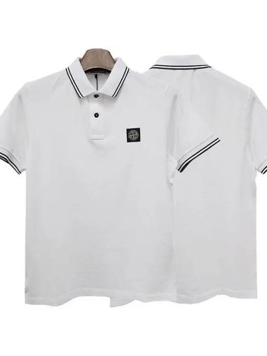 Compass Logo Stretch Pique Polo 38806772 1095548 - STONE ISLAND - BALAAN 1