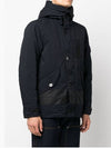 Men's David Wappen Patch Down Hooded Jacket Navy - STONE ISLAND - BALAAN 8