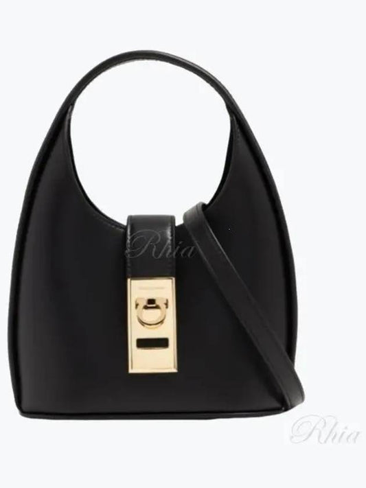 Women's Gancini Buckle Mini Hobo Shoulder Bag Black - SALVATORE FERRAGAMO - BALAAN 2