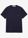 Navy Fox Patch Classic Pocket Short Sleeve T-Shirt Navy - MAISON KITSUNE - BALAAN 3