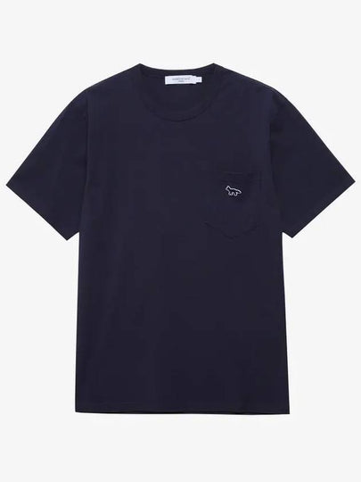 Navy Fox Patch Classic Pocket Short Sleeve T-Shirt Navy - MAISON KITSUNE - BALAAN 2