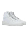 Men's SL24 Used-Look Perforated Leather Mid Top Sneakers White - SAINT LAURENT - BALAAN 2