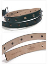 Rockstud Untitled Leather Belt Green - VALENTINO - BALAAN 4