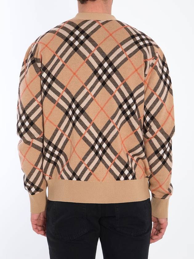 Check Wool Mohair Blend Cardigan Sand - BURBERRY - BALAAN 5