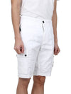 Logo Cotton Slim Cargo Shorts White - STONE ISLAND - BALAAN 4