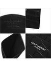 Classic Logo Crocodile Card Wallet Black - SAINT LAURENT - BALAAN 4