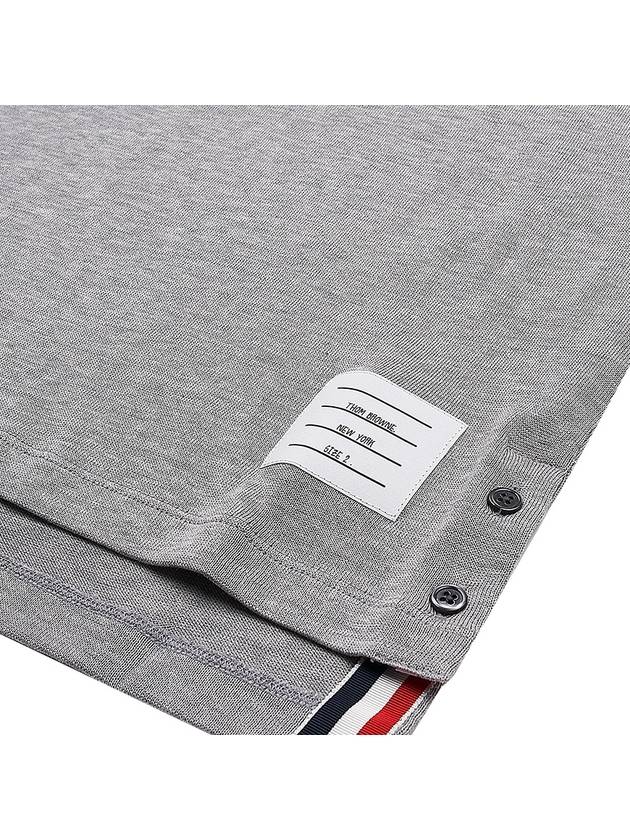 Lightweight Cotton Short Sleeve Polo Shirt Grey - THOM BROWNE - BALAAN 5