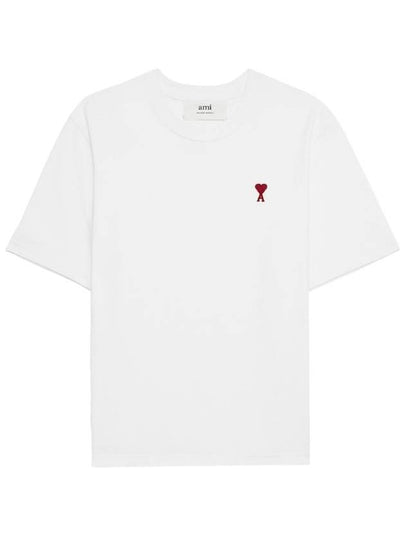 Small Heart Logo Boxy Fit Short Sleeve T-Shirt White - AMI - BALAAN 2