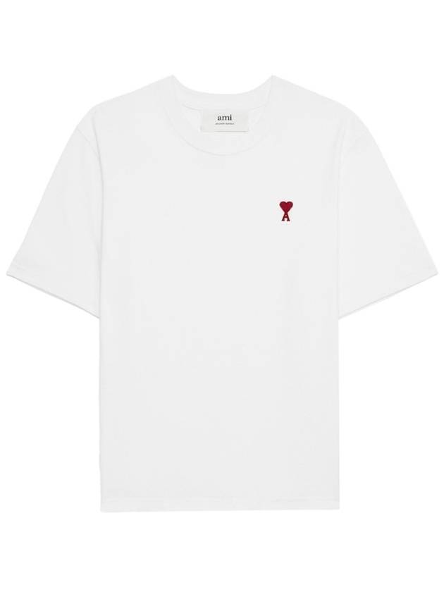 Small Heart Logo Boxy Fit Short Sleeve T-Shirt White - AMI - BALAAN 2